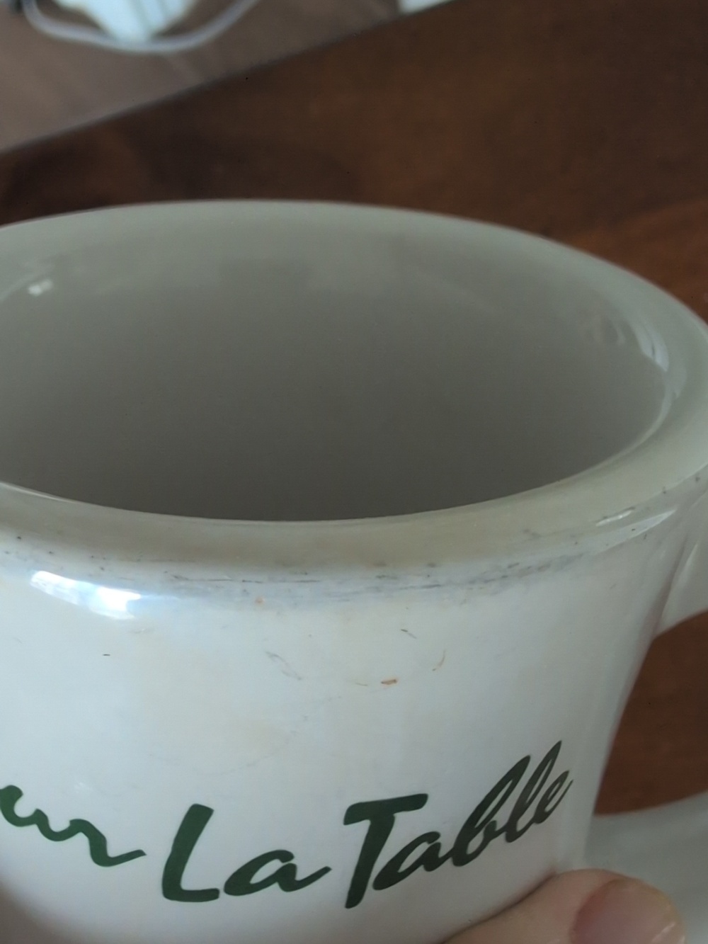 Vintage Sur La Table White Ceramic Mugs with Green Logo - Set of 2 - Picture 7 of 9